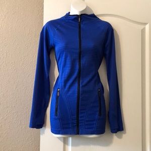 Like new blue spandex athletic jacket